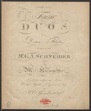 Trois Duos pour Deux Flûtes Oeuvre 22
