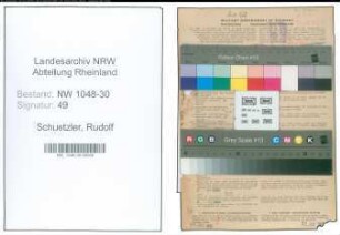 Entnazifizierung Rudolf Schuetzler , geb. 02.12.1916 (Schaffner)