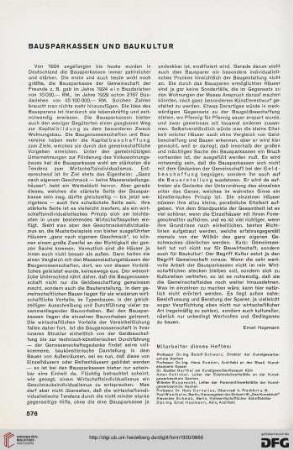 Bausparkassen und Baukultur