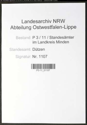 Sterberegister Standesamt Dützen