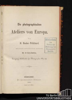 Die photographischen Ateliers von Europa