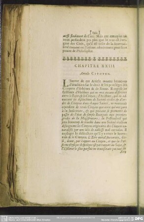 Chapitre XXIII. Article Citoyen