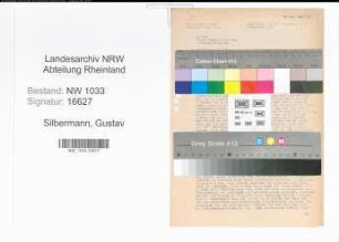 Entnazifizierung Gustav Silbermann , geb. 21.02.1896 (Polizist)