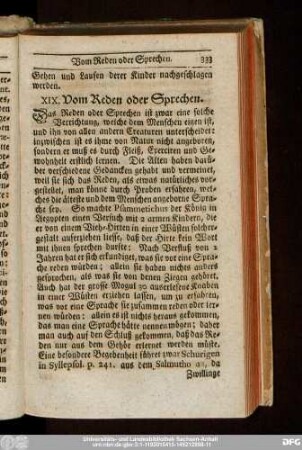 XIX. Vom Reden oder Sprechen.