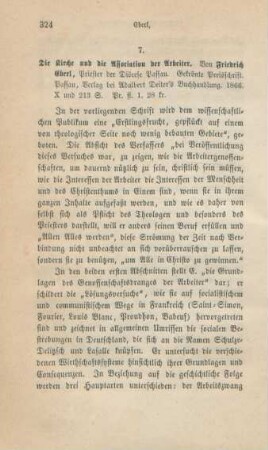 324-331 [Rezension] Eberl, Friedrich, Die Kirche und die Association der Arbeiter