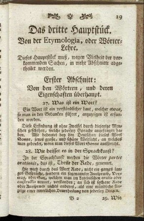 Erster Abschnitt. Von den Wörtern, und deren Eigenschaften überhaupt.