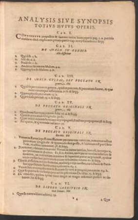 Analysis Sive Synopsis Totius Huius Operis.