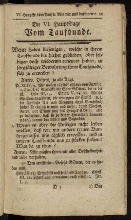 Die VI. Hauptfrage.