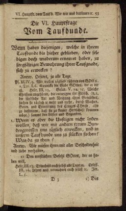Die VI. Hauptfrage.