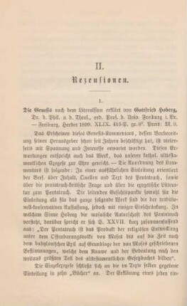 282-289 [Rezension] Hoberg, Gottfried, Die Genesis, nach dem Literalsinn erklärt