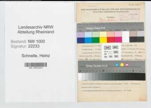 Entnazifizierung Heinz Schnelle, geb. 28.08.1914 (Verw.Angest.)
