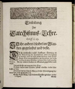 Einleitung Zur Catechismus-Lehre.