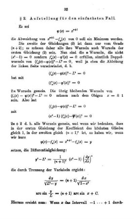 § 2. Aufstellung für den einfachsten Fall.