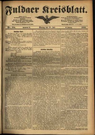 Ausgabe vom Montag, den 20. Juli 1908.