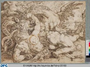 Die Gefährten des Cadmus werden vom Drachen verschlungen
