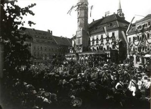 Bautzen. Huldigung für Friedrich August III., König von Sachsen, auf dem Hauptmarkt