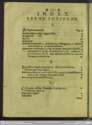 Index Rerum Potiorum