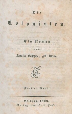 Bd. 2: Die Colonisten