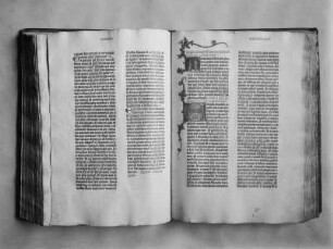 Gutenberg-Bibel — 1. Band — Doppelseite: Schluß des Buches Malachias und 1. Buch der Makkabäer, Folio 161 verso & 162 recto
