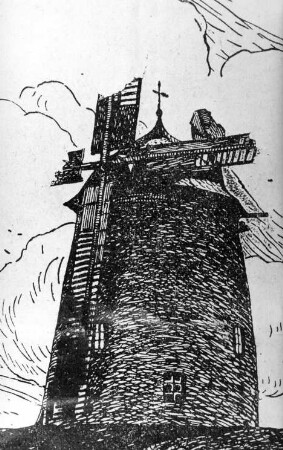 Wilsdruff-Kaufbach. Windmühle (fälschlich als Windmühle Mohorn bezeichnet), aus: Rund um und im Tharandter Wald, 1927