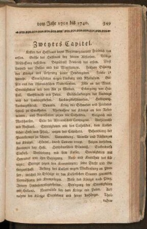 Zweytes Capitel. Kosten des Hofstaats beym Regierungsantritt Friedrich des ersten. Größe des Hofstaats bey seinem Absterben ...