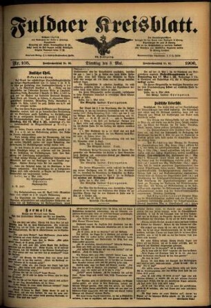 Ausgabe vom Dienstag, den 08. Mai 1906.