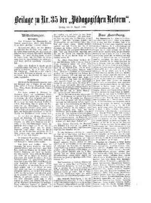 Mitteilungen : Beilage zu No. 35 der Pädagogischen Reform