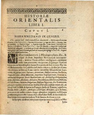 Historia orientalis : ex variis orientalium monumentis collecta