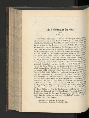 Die Verbrennung der Gase.