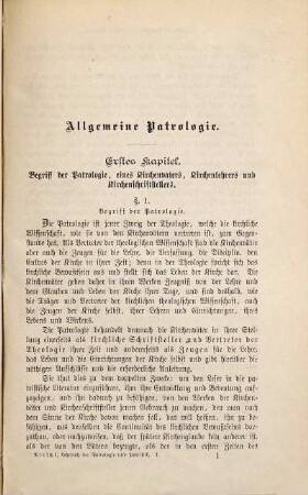 Lehrbuch der Patrologie und Patristik, 1