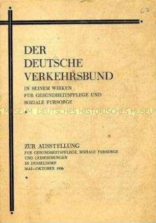Informationsblatt zu einer Ausstellung über Gesundheitspflege und Sozialfürsorge