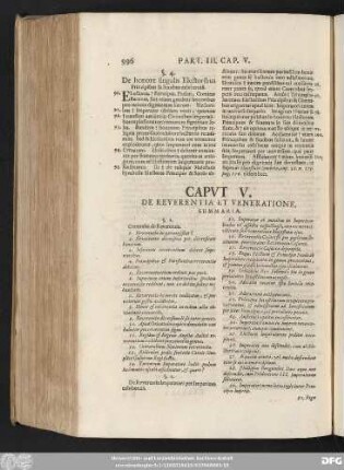 Caput V. De Reverentia Et Veneratione.