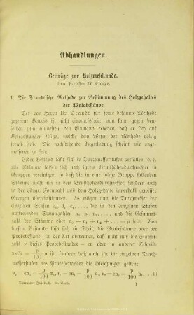 I.1. Beiträge zur Holzmeßkunde