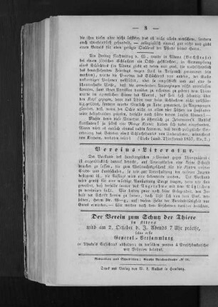 Mitteilung: General=Versammlung