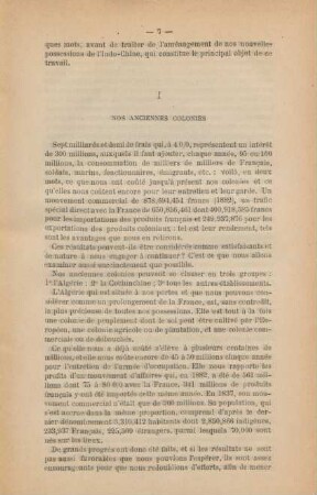 I. Nos anciennes colonies