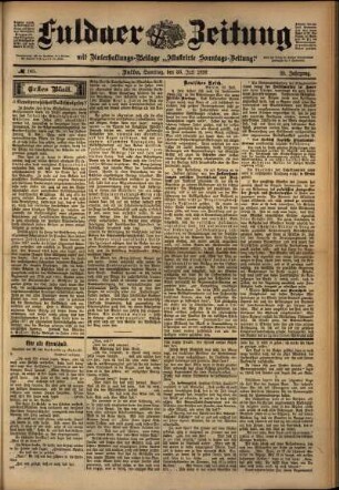 Erste Ausgabe vom Samstag, den 23. Juli 1898.