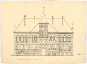 Kranken- und Siechenhaus, Brüssow Gültiger Ausführungsentwurf: Aufriss Rückansicht und Veranda 1:50