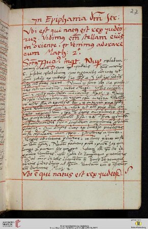 Jn Epiphania domini Sermo [Predigttext, Mt 2,2:]