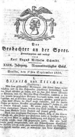 39. Stueck, 27. September 1830