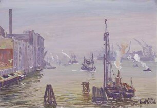 Stimmungsbild vom Hafen in Altona 9. XII 1947.
