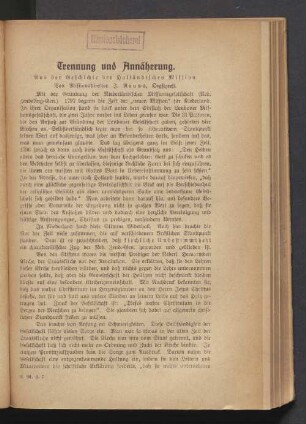 Trennung und Annäherung