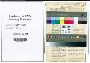 Entnazifizierung Josef Gelling , geb. 26.01.1901 (Haendler)