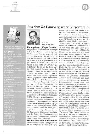 Aus dem ZA Hamburgischer Bürgervereine