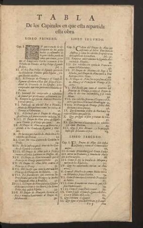 Tabla de los capitulos