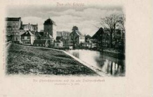Die Pferdeschwemme und die alte Stadtwasserkunst, abgebrochen i. J. 1881 [Das alte Leipzig182]