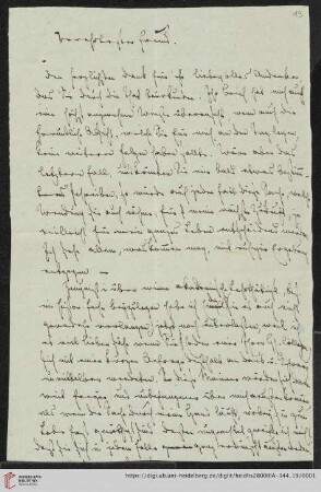 Korrespondenz Wilhelm Martin Leberecht de Wette / Carl Ullmann: Brief von Carl Ullmann an Wilhelm Martin Leberecht de Wette