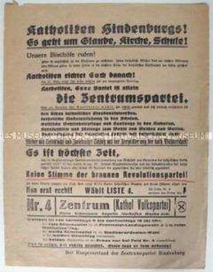 Propagandaflugblatt zu den Kommunalwahlen in Oberschlesien am 12. März 1933
