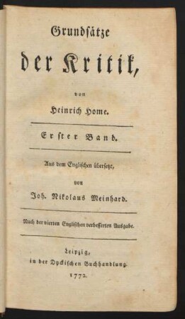 Bd. 1: Grundsätze der Kritik