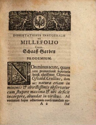 Dissertatio Medica Inauguralis, De Millefolio Germ. Schaaff-Garben