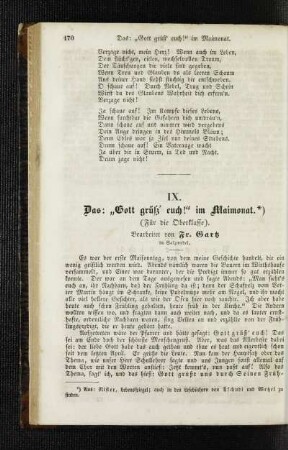 ¬Das:¬ "Gott grüß' euch!" im Maimonat : (für die Oberklasse)
